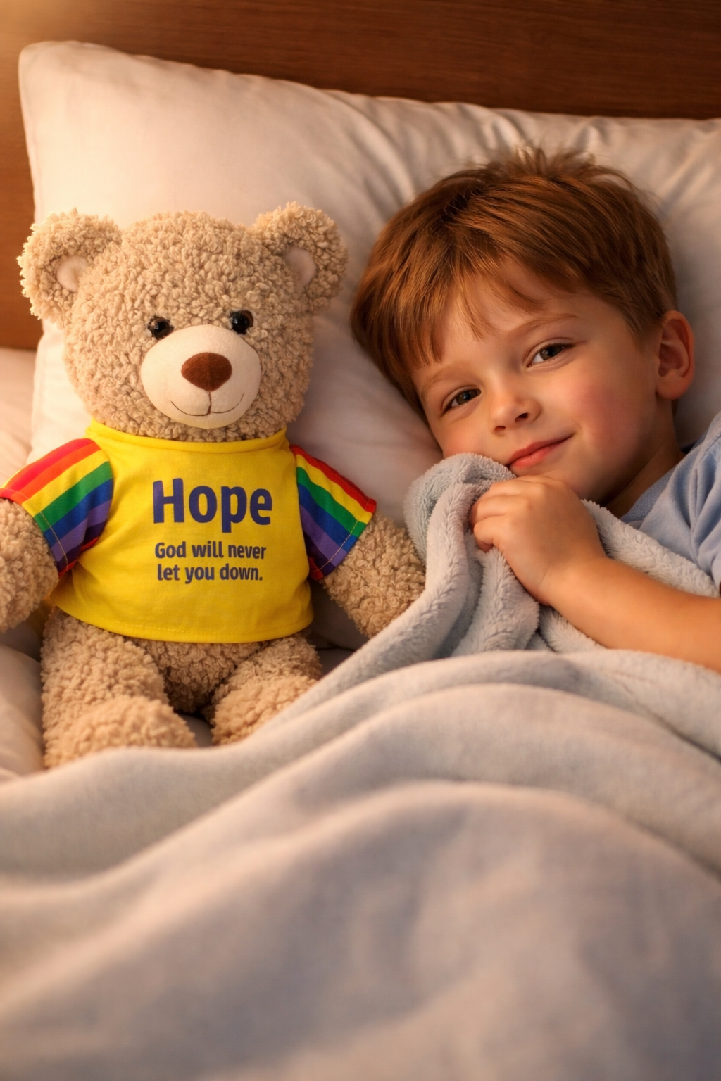 Hope Bear - 40cm. Gentle encouragement for difficult days; a reminder to hold onto hope and brighter moments ahead.