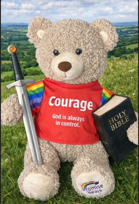 Courage Bear  (40cm) -Encouragement for those  facing worries, fears or new challenges