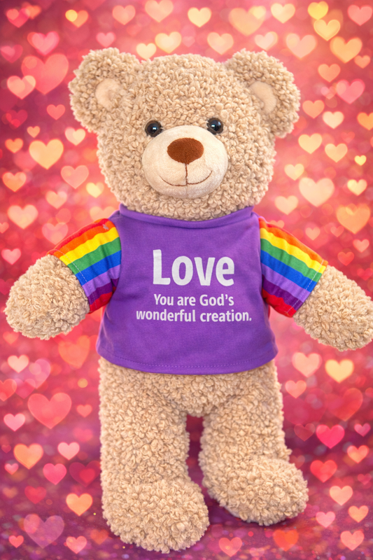 Love Bear - 40cm.    A comforting reminder that we are fearfully and wonderfully made and  deeply loved by God.