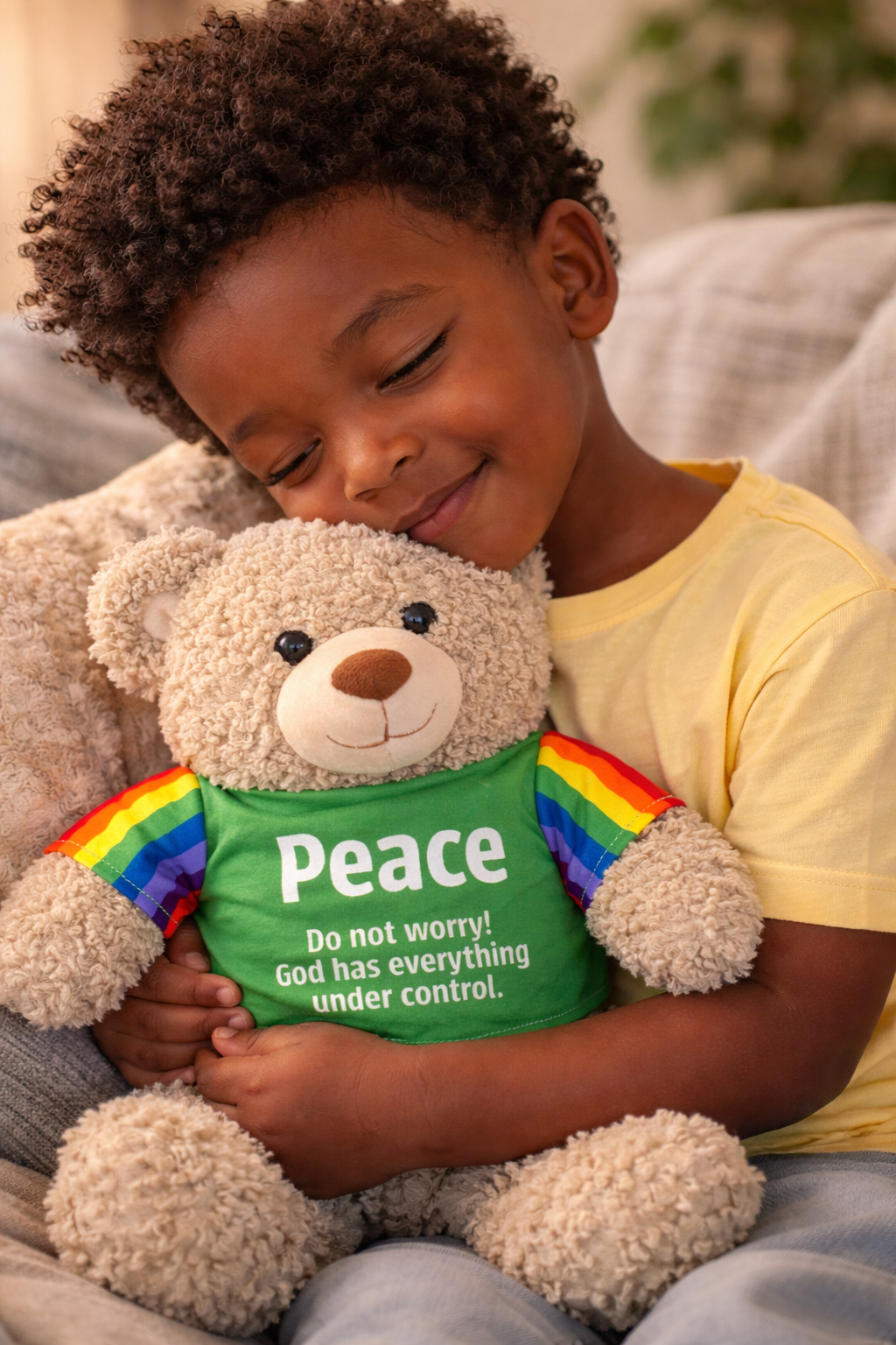 Peace Bear - 40cm. A calming companion for challenging times  and anxious moments.