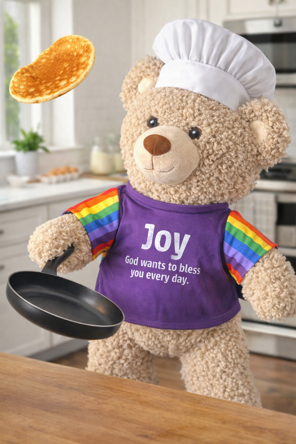 Joy Bear - 40cm. A cheerful companion to celebrate happiness, gratitude and God’s goodness.